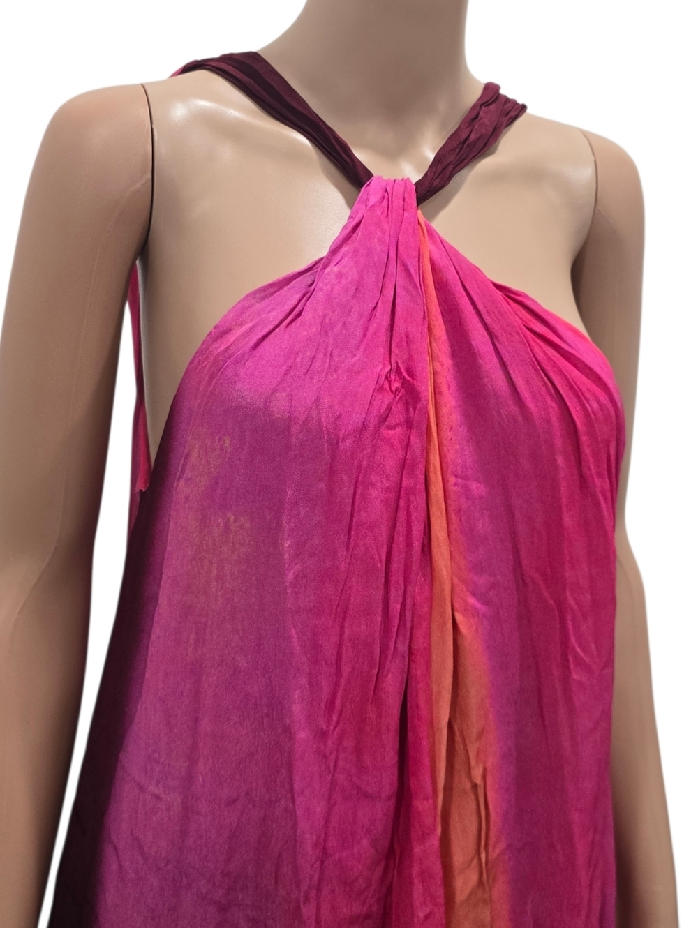NEW Massimo Dutti Long Flowing Dress with Multicoloured Print RED MARL 6636/82 - Picture 8 of 10
